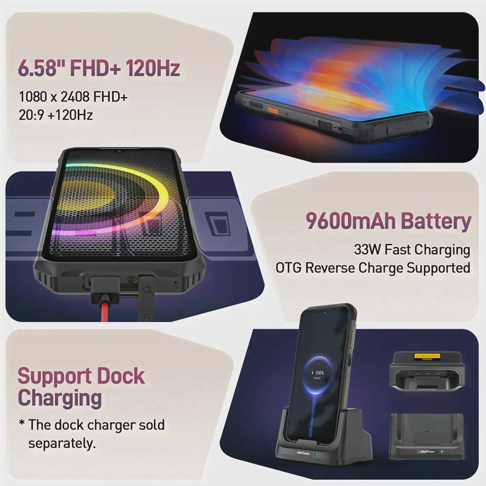 Ulefone Armor 21 MediaTek Helio G99 ,16 ГБ ОЗУ,256 Гб ПЗУ,64 МП камера,Android 13,9600 мАч батарея,24 МП Камера ночного видения,NFC,6.58FHD+ 120 Гц,глобальная версия (art.: 3920c2056fad3)-0