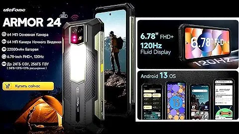 Ulefone Armor 24 Rugged Phone 22000mAh Up to 24GB+ 256GB 6.78"120Hz Smartphone